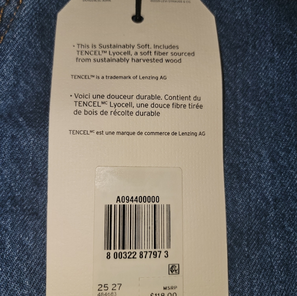 Levi's Math Club Flare High Rise Blue Jeans - Picture 10 of 11